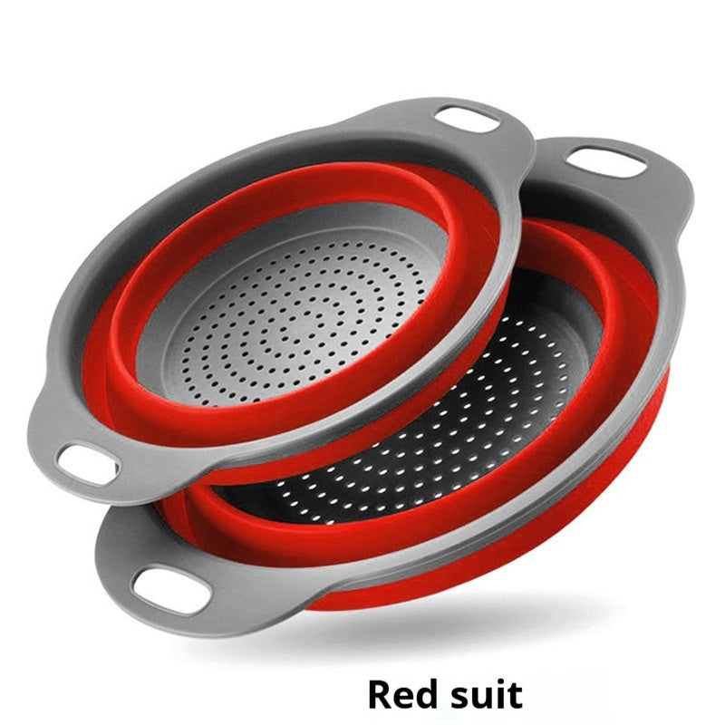 Drain Basket Circular Kitchen Utensil Folding