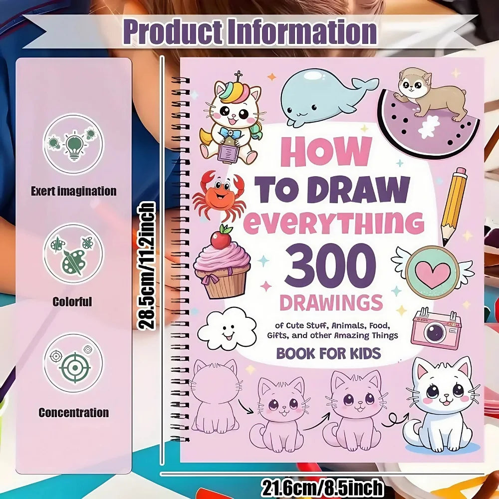 DrawJoy™ Kids Book – 300 Fun & Easy Sketches